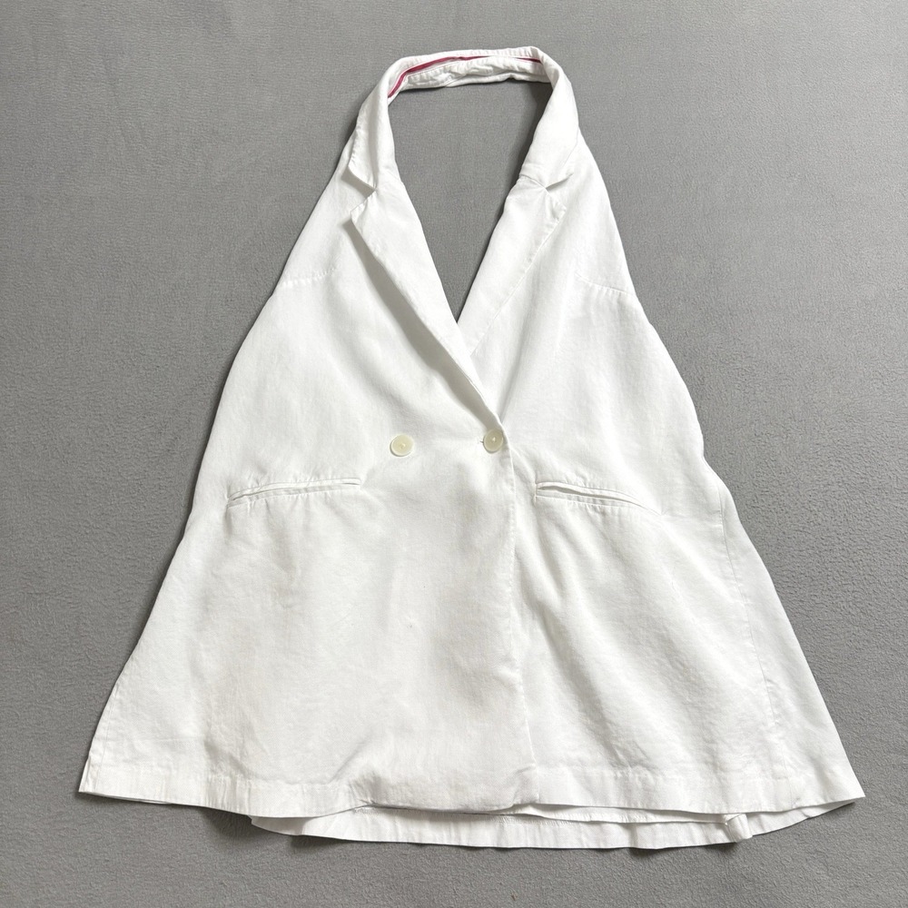 Free People Ashton Mini Dress Womens White Halter Blazer Party